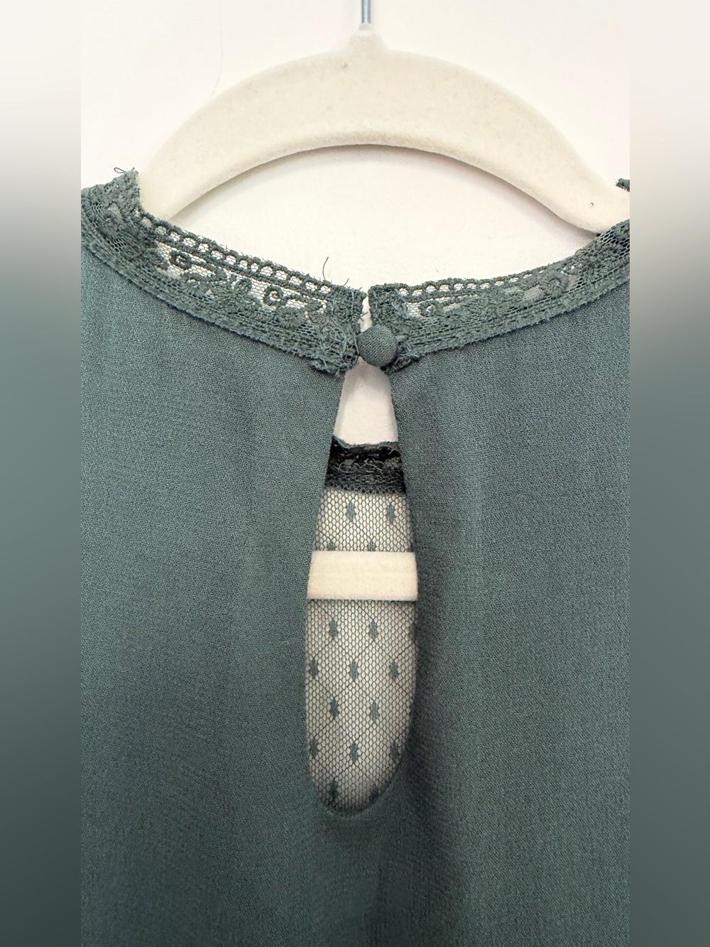 Xhilaration Teal Green Long-Sleeve Sheer-Yoke Dress - Picture 8 of 10